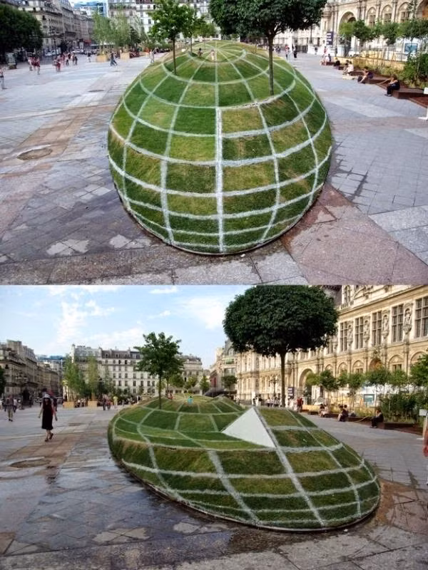 Một thảm cỏ được xây dựng theo phong cách 3D cực sáng tạo. Ảnh: Thinkinghumanity.