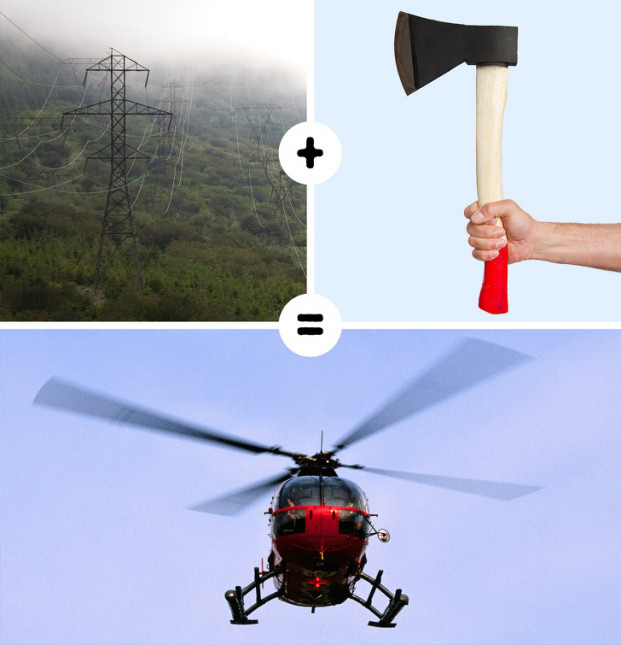 Một người đàn ông Canada bị lạc trong rừng đã phá hủy cả đường dây lưới điện để đội sửa điện đến và có thể cứu ông ta: Một người đàn ông ở Canada khi đanh câu cá trên thuyền thì gặp bão. Thuyền bị đẩy đến nơi ông ta không biết. Tuyệt vọng, ông quyết định dùng rìu phá đường dây điện và đợi trực thăng đến giải cứu. Quyết định của ông ta đã chính xác. Trực thăng đã đến giải cứu người đàn ông. Tuy nhiên ông ta cũng phải bồi thường thiệt hại đã gây ra khiến nhiều người mất điện suốt 30 tiếng đồng hồ.