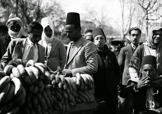 Cảnh đường phố ở thủ đô Damascus năm 1940.