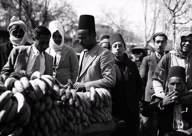 Cảnh đường phố ở thủ đô Damascus năm 1940.