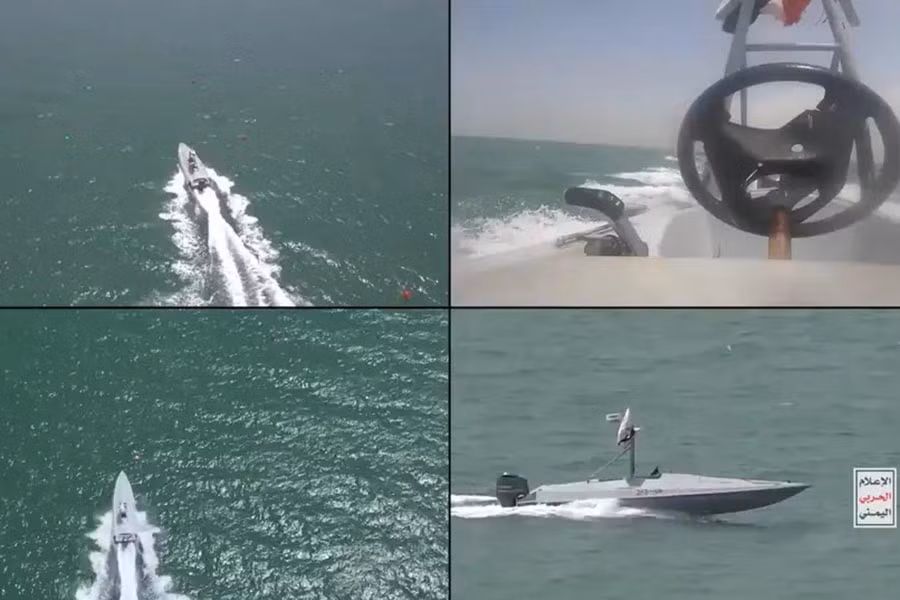  Phiến quân Houthi cũng nhắm mục tiêu vào các tàu thương mại và tàu chiến của Mỹ ở Biển Đỏ bằng xuồng không người lái chở bom, mặc dù nhiều máy bay không người lái đã bị Mỹ và các lực lượng đồng minh chặn lại.