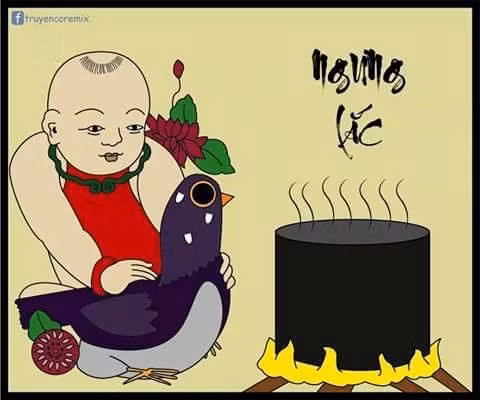 Nhờ vào động tác đập đầu liên tục, chú bồ câu tím được dân mạng đặt tên là "chú chim lắc". Ảnh: Truyencoremix.