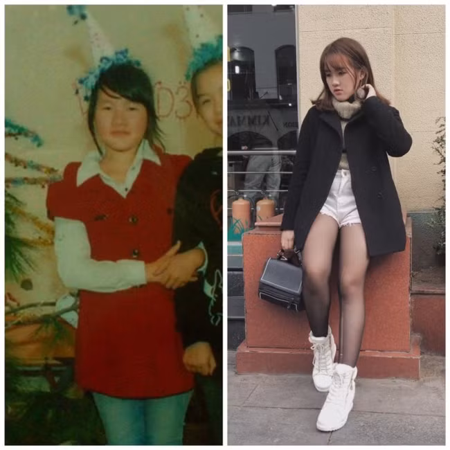 Tóc mái xéo và để "bát" hai bên cùng phong cách ăn mặc có phần... quê mùa, cô bạn đã trở nên sành điệu và hiện đại hơn hẳn vào thời điểm hiện tại.