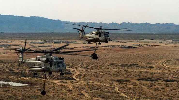 Căn cứ 29 Palms của Lực lượng thủy quân lục chiến, có diện tích 635.811 mẫu, nằm ở bang California.