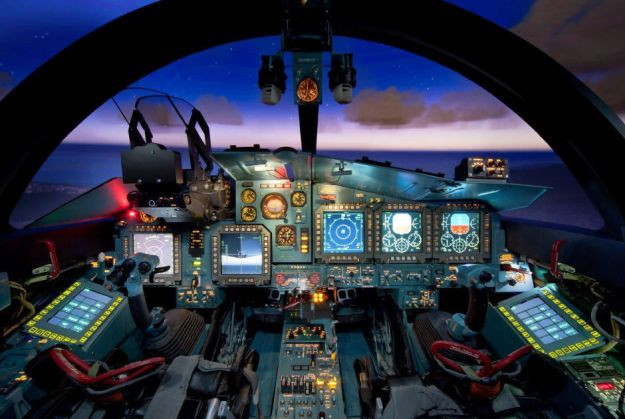 Khoang lái đẹp lung linh của tiêm kích - bom Su-34 với thiết kế hai ghế ngồi cho hai phi công song song nhau thay vì ngồi trước sau như thông thường. Nguồn ảnh: Rumil.