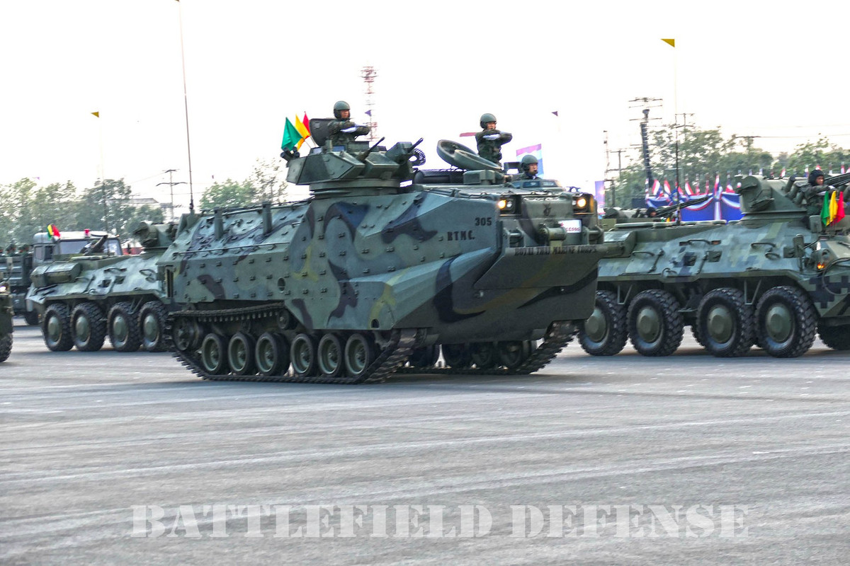 Xe thiết giáp chở quân lưỡng cư AAV-7 của Thủy quân Lục chiến Hoàng gia Thái Lan. Nguồn ảnh: Defense.