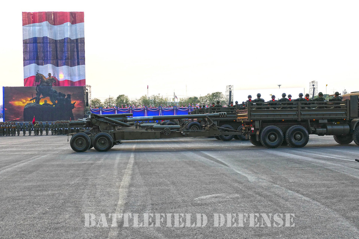 Pháo kéo dã chiến GHN-45 do Áo sản xuất hiện trong biên chế Thái Lan với số lượng khoảng hơn 200 khẩu. Nguồn ảnh: Defense.