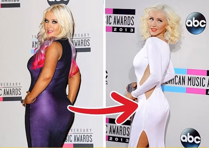 Christina Aguilera - Đồ ăn có cùng màu sắc. Cô ca sỹ nhạc pop đã chọn cách ăn kiêng giảm cân khá độc đáo. Mỗi ngày cô đều ăn một màu khác nhau. Nếu chọn màu trắng cho hôm nay thì tất cả thực đơn sẽ là màu trắng như đậu trắng, phô mai. Mọi người có thể nghi ngờ phương pháp này, nhưng thực tế thì Chris đã thành công.