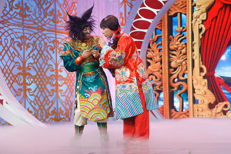 Minh Quân kết hợp ăn ý với Công Lý trong các chương trình Táo quân. Ảnh: VTV