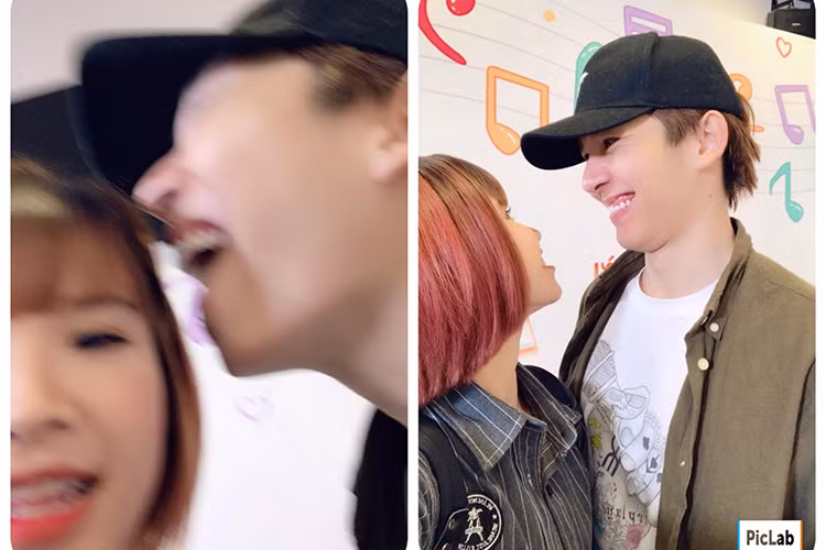 Cặp đôi sao Việt Khởi My - Kelvin Khánh nhí nhảnh chụp ảnh.