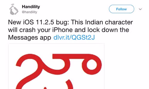 Một tài khoản Twitter lên tiếng cảnh báo về lỗi mới trên các thiết bị Apple.