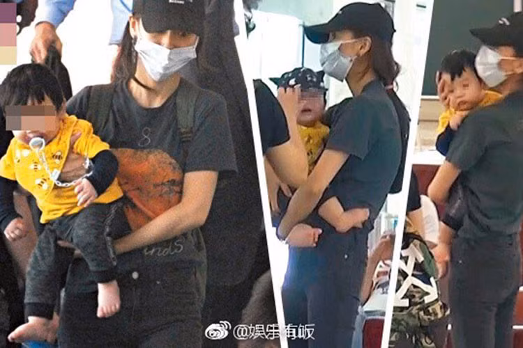 Vợ chồng Huỳnh Hiểu Minh muốn bé Bọt Biển Nhỏ có cuộc sống bình thường như bao đứa trẻ khác. Ảnh: Weibo