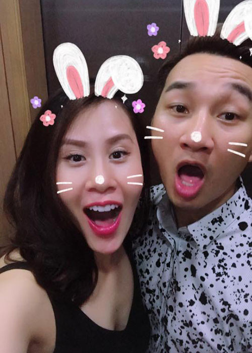 Sau đám cưới, Thành Trung và vợ 9x vẫn mặn nồng như hồi mới yêu.