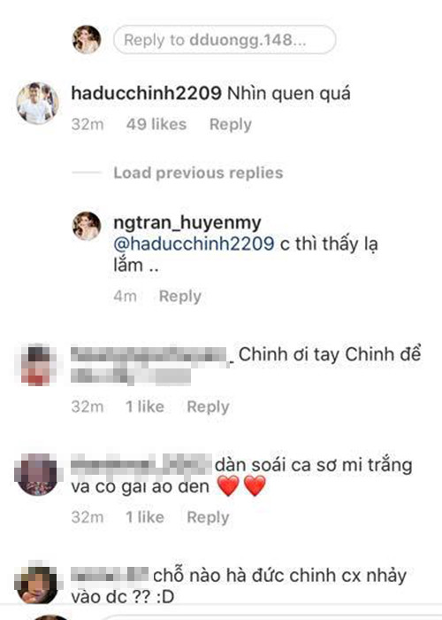 Cầu thủ Đức Chinh để lại bình luận trêu đùa Huyền My.