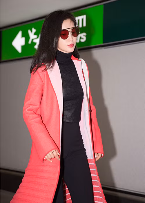 Hình ảnh Lý Băng Băng trẻ trung, chất lừ tại sân bay. Ảnh: Sina