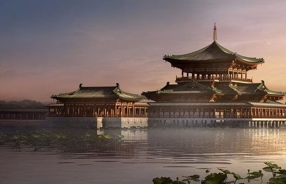 Bên cạnh hồ Thái Dịch trì có một tòa kiến trúc gọi là Lân Đức điện, là nơi tổ chức quốc yến (bữa tiệc mang tầm cỡ lớn) của Đường triều.