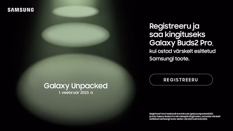 Gần đây, Samsung đã vô tình để lộ ngày ra mắt dòng Galaxy S23 trên trang web của mình. Theo đó, Samsung dường như đã thiết kế một poster cho sự kiện Galaxy Unpacked 2023 tiếp theo và nó đã được tiết lộ thông qua nhà bán lẻ Euronics của Estonia ở châu Âu.