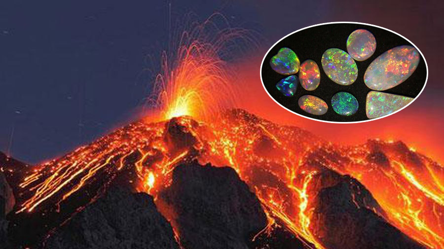 Đá Opal có nguồn gốc từ các vụ phun trào núi lửa, trải qua hàng triệu năm dưới tác dụng của áp suất và nhiệt độ hình thành lên độ trong suốt và màu sắc có trong đá.