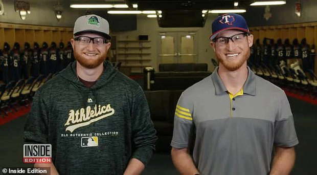 Và khi nhìn vào cái tên của họ, mọi người càng bối rối. Cả hai Brady Feigl đều đang thi đấu cho Giải bóng chày Minor League tại Mỹ. Brady "nhỏ" (trái) và Brady "lớn (phải).