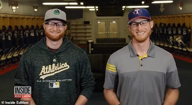 Và khi nhìn vào cái tên của họ, mọi người càng bối rối. Cả hai Brady Feigl đều đang thi đấu cho Giải bóng chày Minor League tại Mỹ. Brady "nhỏ" (trái) và Brady "lớn (phải).