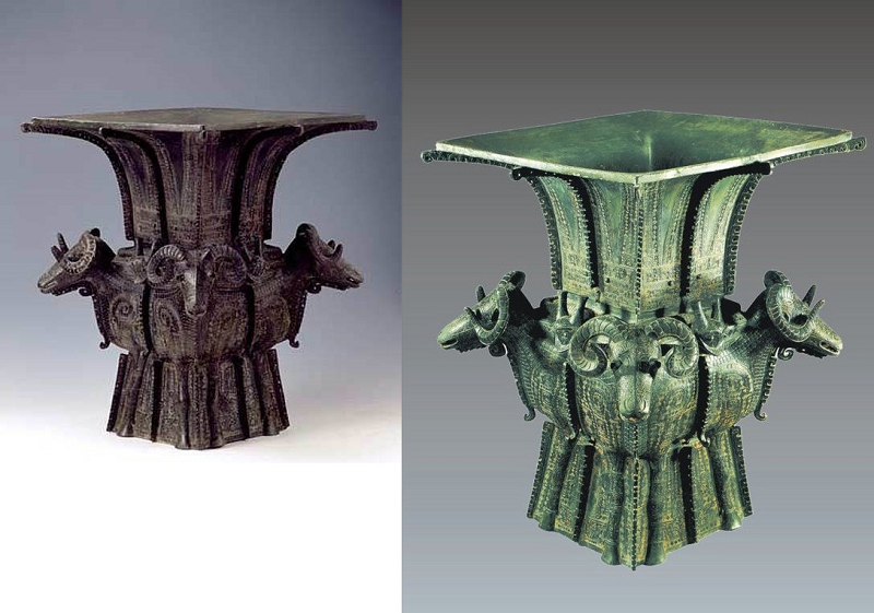 Chiếc bình cổ này được một số nông dân ở Hồ Nam đào thấy vào năm 1938. Sau đó, nó được bán cho nhà buôn đồ cổ với giá 248 đồng tiền đại dương thời đó. Khi những nhà buôn này phá sản, chiếc bình cổ lại được chính phủ dân quốc tìm thấy và thu lại.