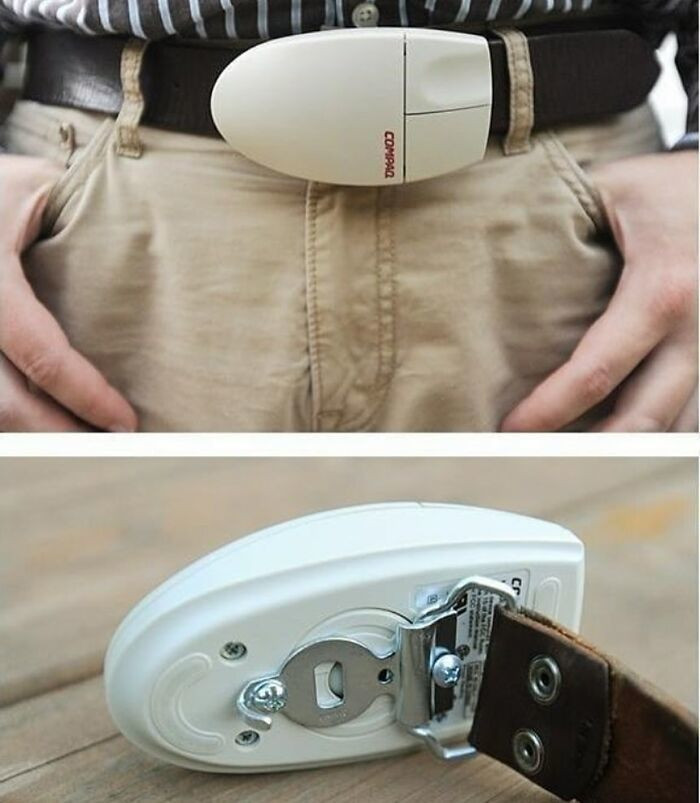 Sử dụng chuột làm khóa thắt lưng, thật sự khó hiểu khi có người muốn tự làm khó mình.