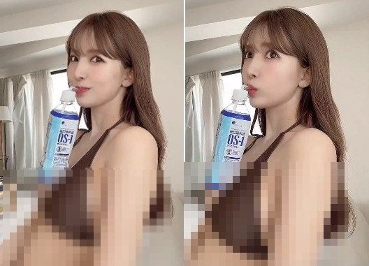 Cách đây vài ngày, Mikami Yua khiến người hâm mộ được phen "nóng mắt" khi thực hiện màn thử thách uống nước không dùng tay mà dùng ngực.