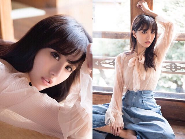 Trần Tĩnh trước đây thường diện trang phục nữ tính, điệu đà và có phần kín cổng cao tường. Cô nàng đúng chuẩn một hình mẫu thục nữ trong set đồ này.