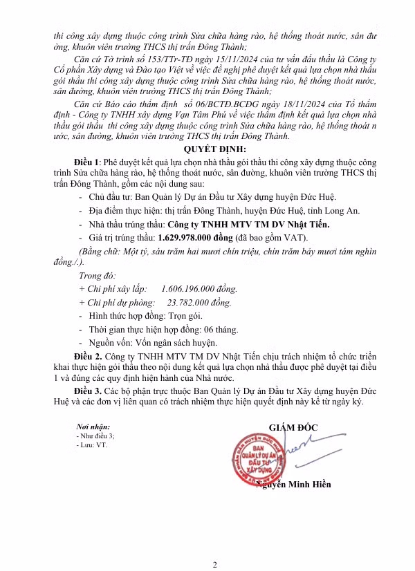 Long An: Goi thau sua chua Truong THCS thi tran Dong Thanh da co chu-Hinh-2