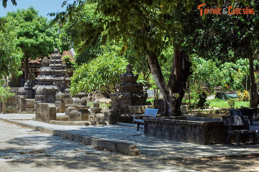 Toàn bộ khu vườn tháp được bao phủ bởi màu xanh của các loại cây cối, khiến không gian ở nơi đây luôn mát mẻ, thoáng đãng.