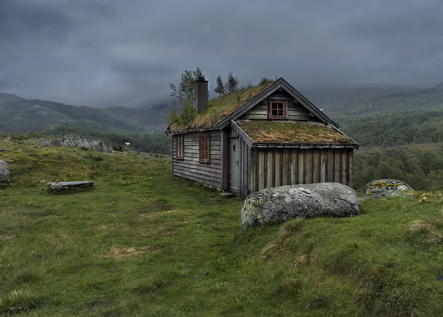 Ngôi nhà cô đơn nằm ở Rogaland, Gullingen, Na Uy.