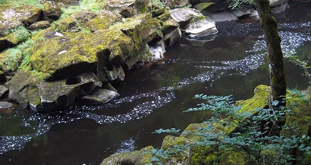 Sông Bolton Strid ở Anh. Con sông có vẻ ngoài hiền lành lừa đảo này có tỷ lệ tử vong là 100%. Bất cứ ai dại dột thò chân xuống làn nước này đều không thể quay lại mặt đất. Con sông này thực tế rất sâu và có dòng nước chảy ngầm cực nhanh và mạnh, có thể kéo người và vật chìm nghỉm dưới lòng sông chỉ trong tích tắc.