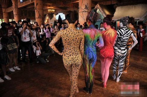 Dàn mẫu hóa động vật hoang dã thu hút rất đông sự chú ý.