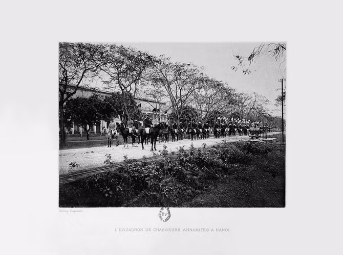 Đội lính người Việt tại Hà Nội. Ảnh: L'Indochine.