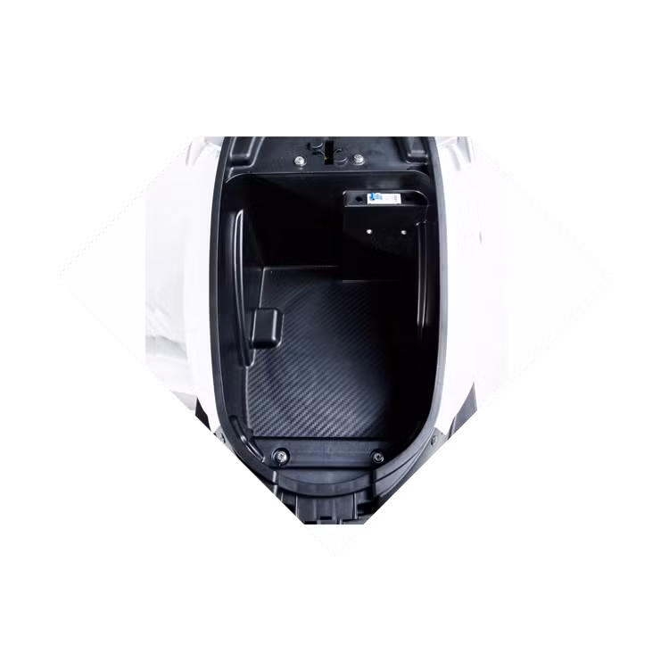 Nằm bên dưới yên xe là cốp đựng đồ với dung tích lớn cho phép chứa được một mũ bảo hiểm nửa đầu cùng nhiều vận dụng cá nhân khác. Dung tích cốp xe là 37 lít. Xe có điện áp 60V sử dụng 5 bình ắc quy có điện lượng 20Ah.