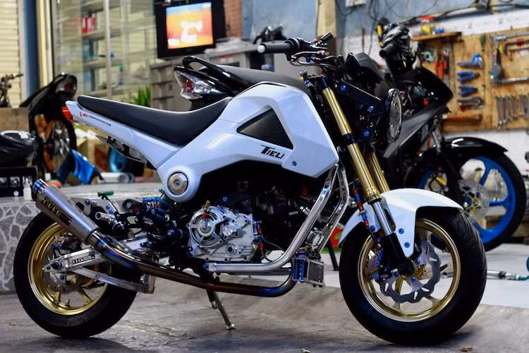 Do rất được ưa chuộng trên Thế giới nên Honda MSX 125 thu hút được rất nhiều hãng phụ tùng nổi tiếng sản xuất ra những "đồ chơi" dành riêng cho chiếc xe. Sử dụng những phụ tùng này, một biker tại Bạc Liêu đã "lên tầm đẳng cấp" cho mẫu minibike phân khối nhỏ này.