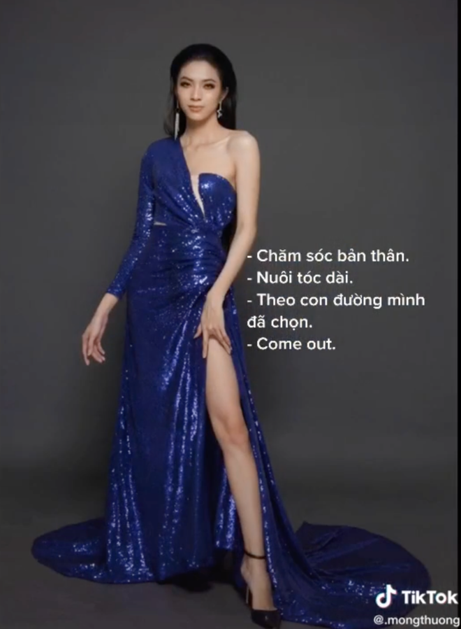 Theo như cô nàng chia sẻ trên clip, Mộng Thường phải nuôi tóc dài, chăm sóc bản thân, đi theo con đường mình đã chọn và sau cùng là tự công khai giới tính thật của mình.