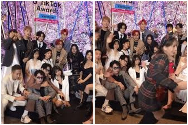 Và mới đây, hot girl TikTok Lê Bống tiếp tục trở thành đối tượng bị "ném đá" vì hành động được cho khá... kém duyên. Cụ thể trong sự kiện tối qua, trong một clip ghi lại cảnh dàn TikToker tụ lại để chụp ảnh tập thể, Lê Bống bất ngờ từ đâu chạy ùa đến và chiếm ngay vị trí giữa hàng đầu.