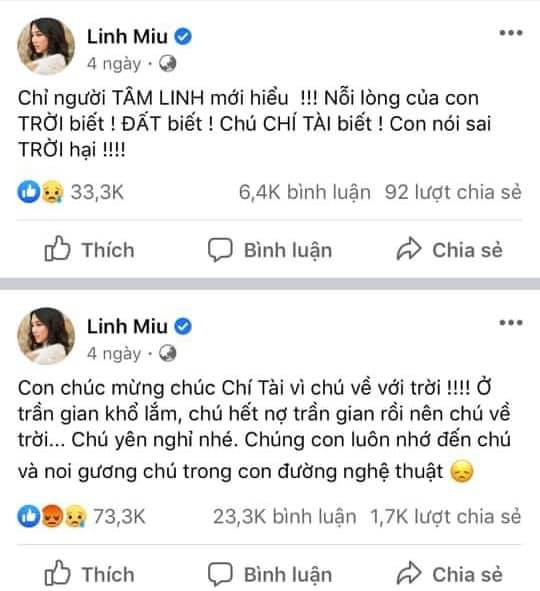Trước đó, hot girl thị phi đã có những dòng chia sẻ được cho là khá phản cảm trên trang cá nhân về sự ra đi của cố nghệ sỹ Chí Tài. "Con chúc mừng chú Chí Tài vì chú về với trời! Ở trần gian khổ lắm, chú hết nợ trần gian rồi nên chú về trời... Chú yên nghỉ nhé. Chúng con luôn nhớ đến chú và noi gương chú trong con đường nghệ thuật" - cô viết.