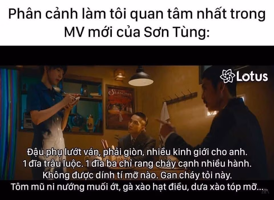 Những món ăn thân thuộc trong cuộc sống hiện tại bất ngờ xuất hiện trong MV của Sơn Tùng M-TP đã trở thành tâm điểm bàn luận của dân mạng mới đây. Ảnh: Lotus
