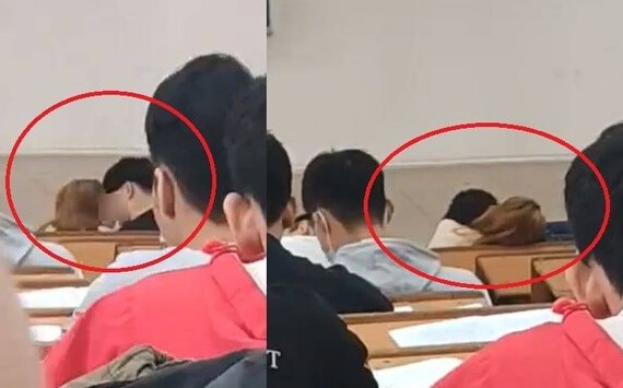 Cặp đôi học sinh vô tư hôn nhau trong lớp học không để ý đến mọi người xung quanh. Ảnh: Tổng hợp Internet