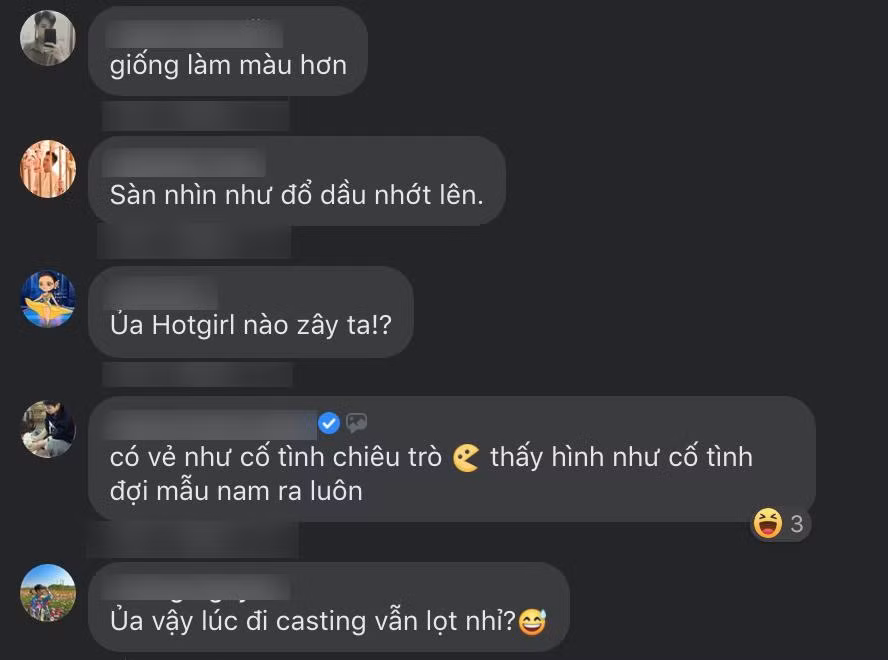 Có không ít cư dân mạng để lại bình luận gây chú ý như : "Có vẻ như cố tình chiêu trò. Thấy hình như cố tình đợi mẫu nam ra luôn","Giống làm màu hơn",...