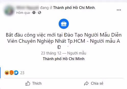 Sau hơn 3 tháng lặn mất tăm, cách đây ít ngày cô tiểu tam tên M.N trong vụ đánh ghen phố Lý Nam Đế tiết lộ chuyện đang làm người mẫu trên trang cá nhân. Theo đó, cô gái này khoe rằng mình đã Nam tiến và đang bắt đầu công việc người mẫu tại một trung tâm đào tạo chuyên nghiệp. Ảnh: Chụp màn hình