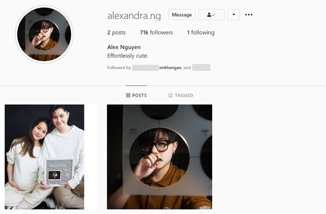Còn phía Alex, người tình đồng tính của An Nguy cũng để lại duy nhất bức hình này cùng một bức hình chụp chân dung bản thân. Ngoài ra, trên trang cá nhân, Alex cũng chỉ follow duy nhất một mình tài khoản của An Nguy.