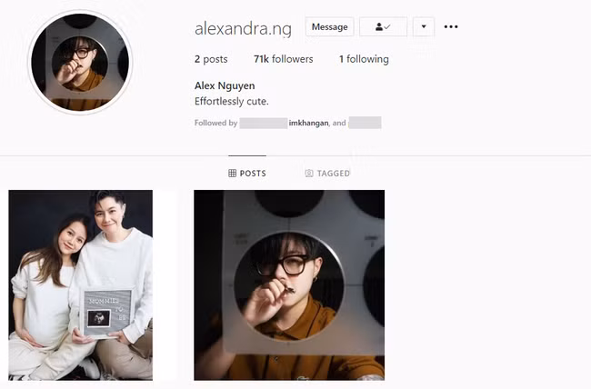 Còn phía Alex, người tình đồng tính của An Nguy cũng để lại duy nhất bức hình này cùng một bức hình chụp chân dung bản thân. Ngoài ra, trên trang cá nhân, Alex cũng chỉ follow duy nhất một mình tài khoản của An Nguy.