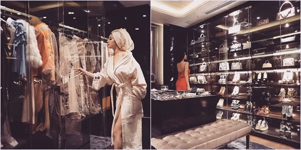 Không chỉ quan tâm đến tủ đồ hiệu, không gian Huyền Baby đứng check in khiến ai nấy cũng phải trầm trồ bởi độ xa hoa.