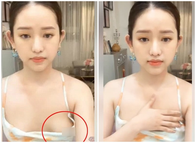 Xuất hiện trong một clip livestream, hot girl Thúy Vi gây chú ý khi mặc đầm hai dây gợi cảm. Tuy nhiên, do phần cổ khá rộng khiến hot girl Cà Mau bị "hớ hênh" trước ống kính.