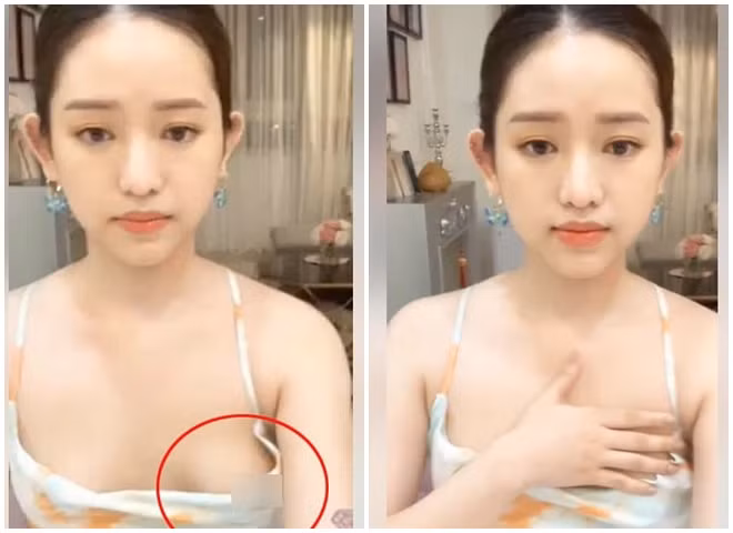 Xuất hiện trong một clip livestream, hot girl Thúy Vi gây chú ý khi mặc đầm hai dây gợi cảm. Tuy nhiên, do phần cổ khá rộng khiến hot girl Cà Mau bị "hớ hênh" trước ống kính.
