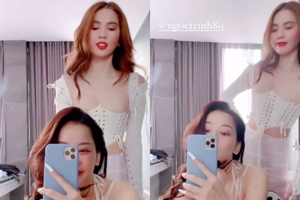 Nhìn những bức hình này, nhiều người không khỏi cảm thán rằng, vậy là Ngọc Trinh đã chính thức có đối thủ mới vô cùng nặng ký.