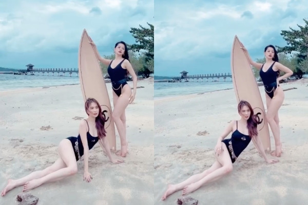 Đọ dáng trên du thuyền chưa đủ, Ngọc Trinh và Chi Pu còn mang ván trượt hơn 250 triệu đồng ra biển chụp ảnh "sống ảo". Đây chắc chắn là những khung hình cực gợi cảm và sắp tung ra.